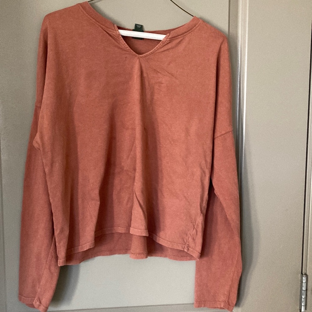 Brown vneck crop top